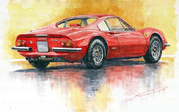 Феррари акварелью
