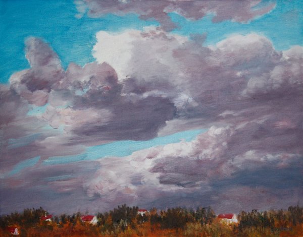 Хмурое небо живопись