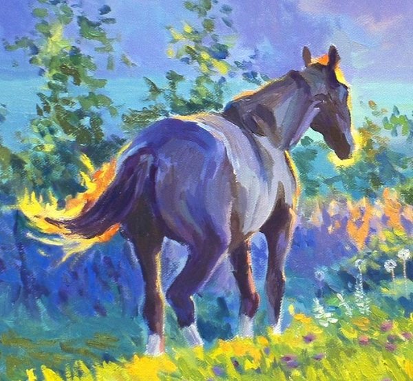 Кони живопись маслом