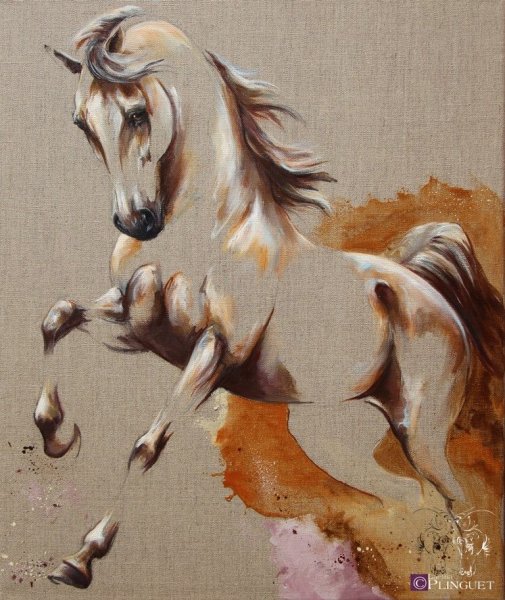 Интерьерная живопись маслом лошадь