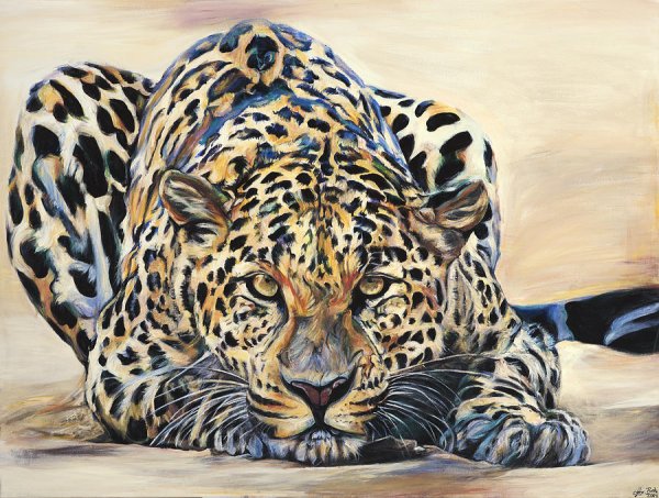 Леопард картина маслом