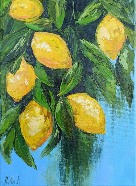 Лимонное дерево Сицилия живопись