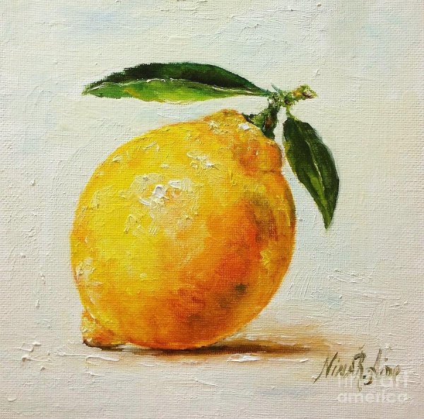 Лимон акварелью