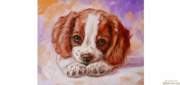 Картина щенок