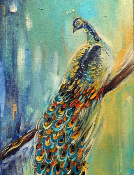 Павлин мастихином