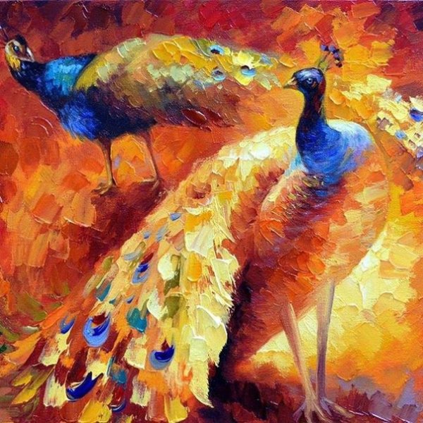 Павлин мастихином