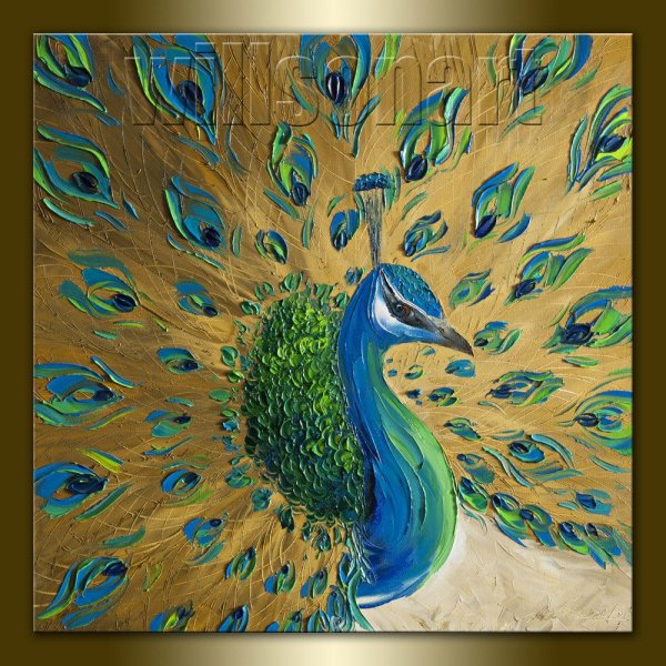 Павлины маслом