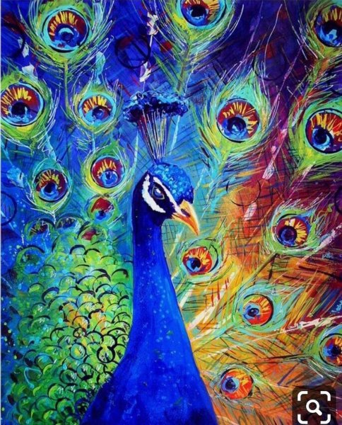 Картина по номерам pk 85005 Павлин 40*50 эксклюзив