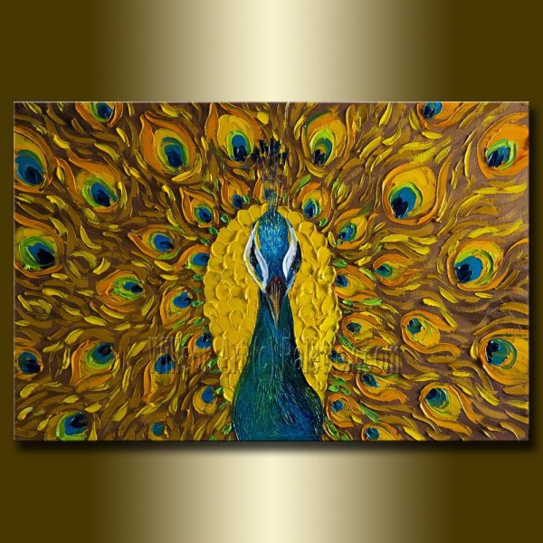 Живопись поталь Павлин