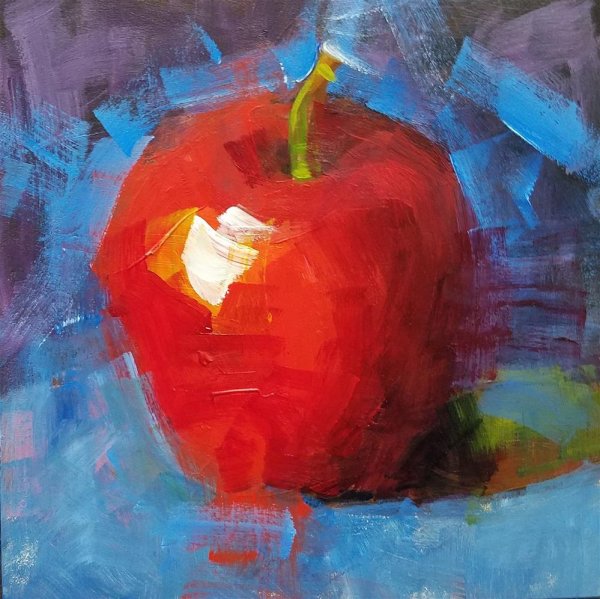 Яблоко гуашью