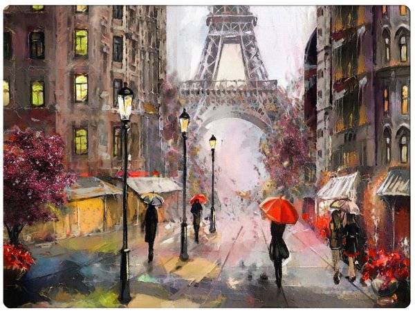 Париж Эйфелева башня акварель