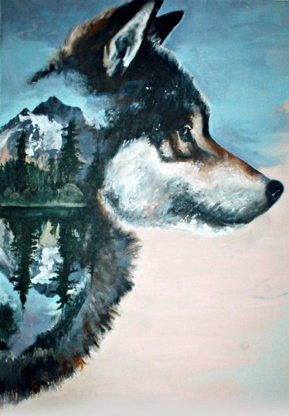 Пейзаж с волком