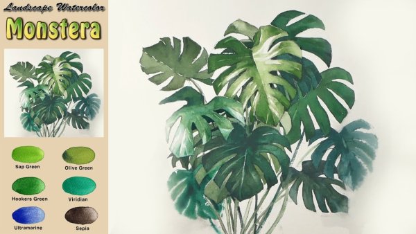 Акрил на холсте растения листья