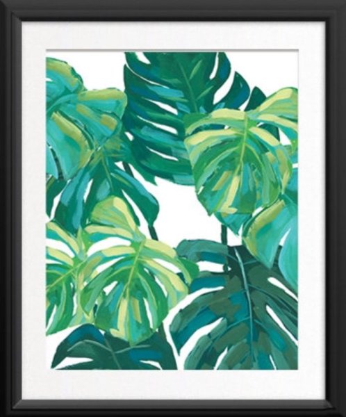 Листья монстеры живопись