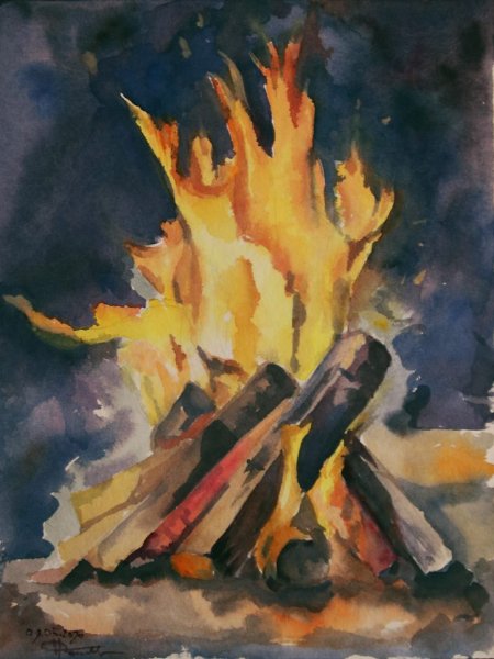 Огонь акварелью