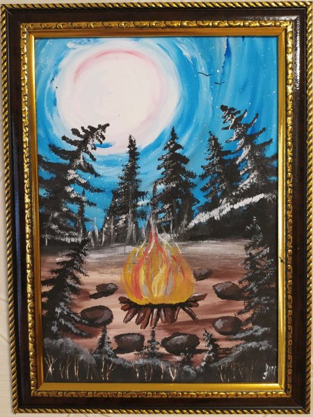 Костер живопись