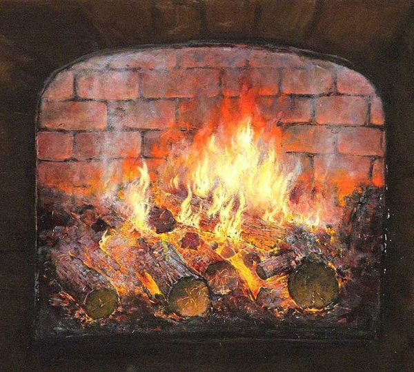 Камин в живописи
