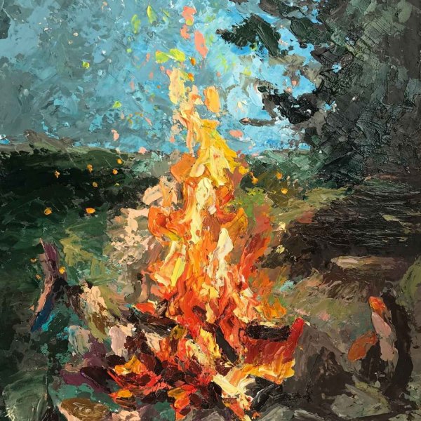 Костер живопись