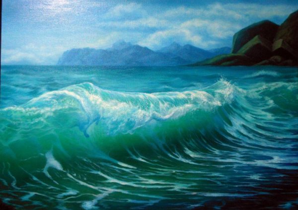 Морская волна Прибой живопись