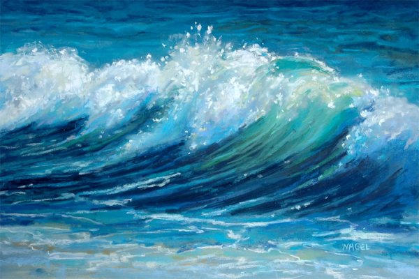 Голубые волны маслом