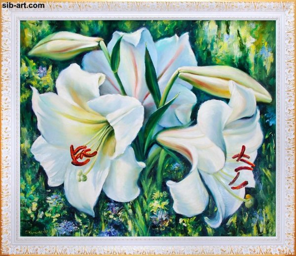 Интерьерная живопись лилии