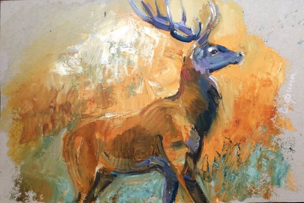 Олень живопись маслом