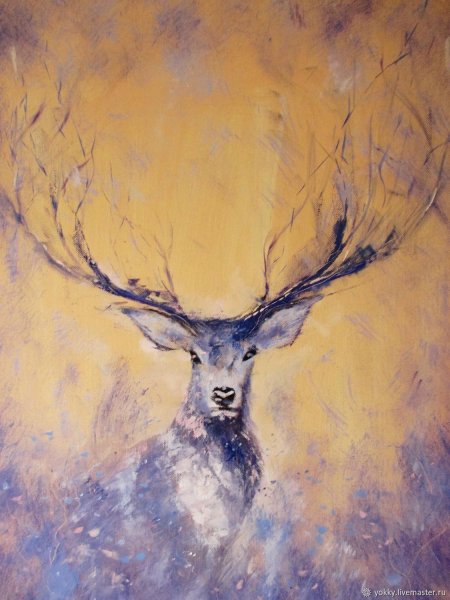 Олень живопись маслом