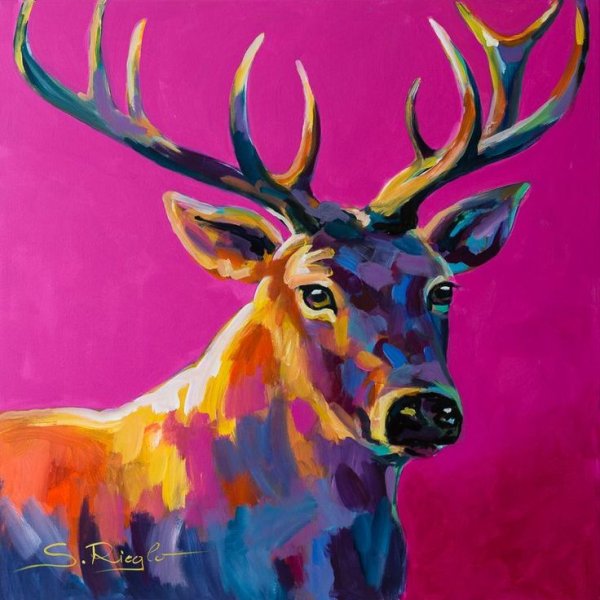 Разноцветный олень