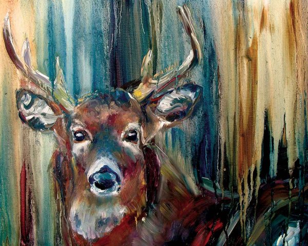 Олень маслом
