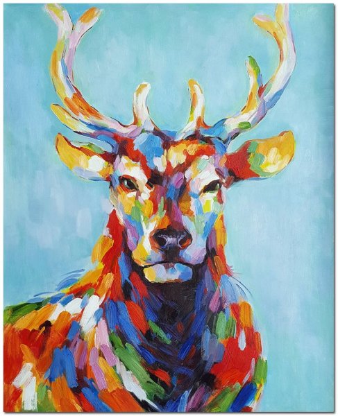 Олень маслом