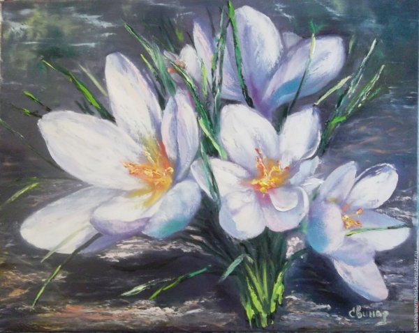 Весенние цветы живопись