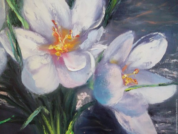 Весенние цветы живопись маслом