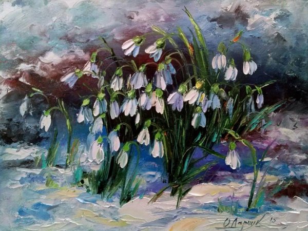 Ольга Дарчук картины подснежники