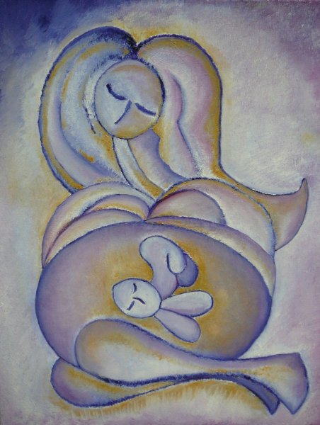 Беременная женщина акварель