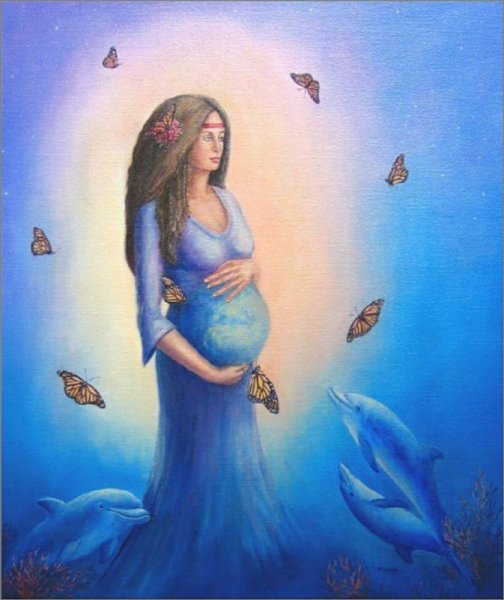 Беременность акварель