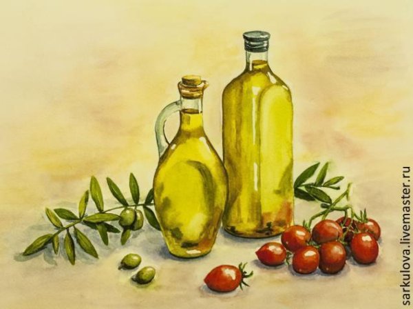 Натюрморт с оливковым маслом