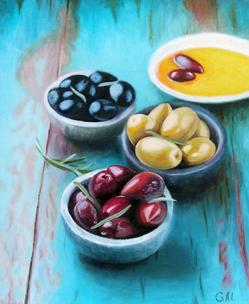Натюрморт с оливками