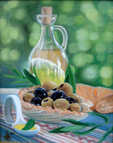 Натюрморт с оливками