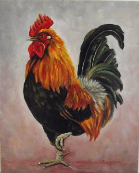 Петух живопись