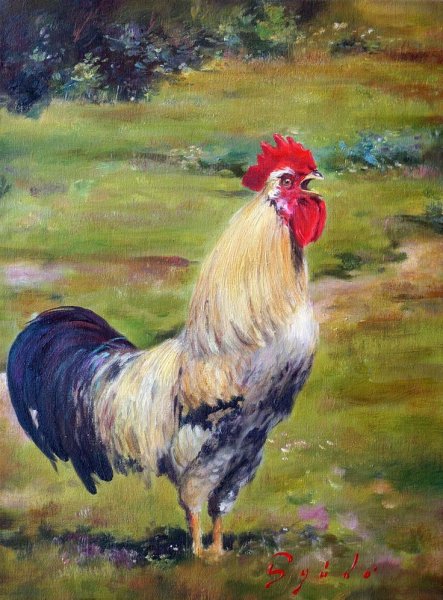 Петух картина маслом