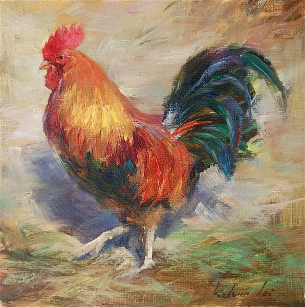 Петухи и куры в живописи