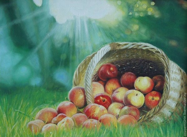 Яблочный спас в живописи художника Кустодиева