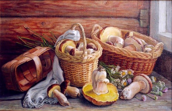 Картины Шумаковой Елены натюрморты грибы