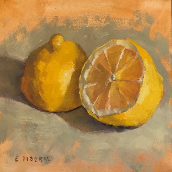 Этюд лимона гуашью