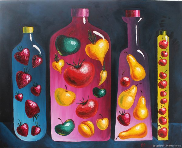 Фрукты акриловыми красками