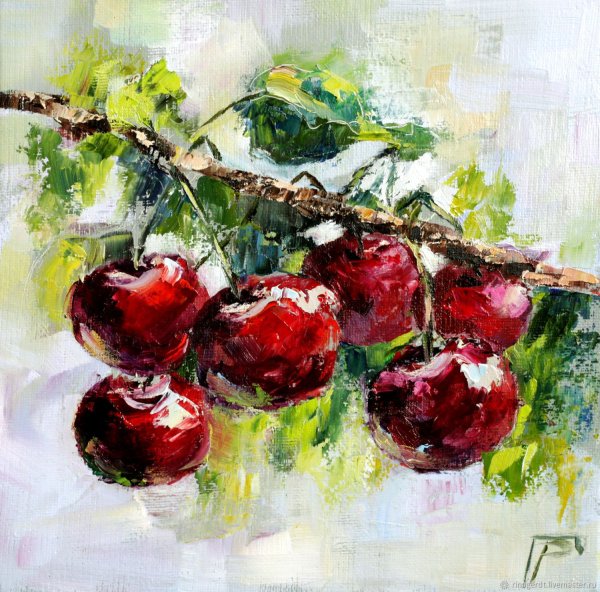 Картины черешня масло мастихин