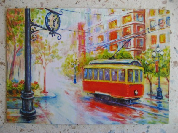 Трамвай Евпатории живопись