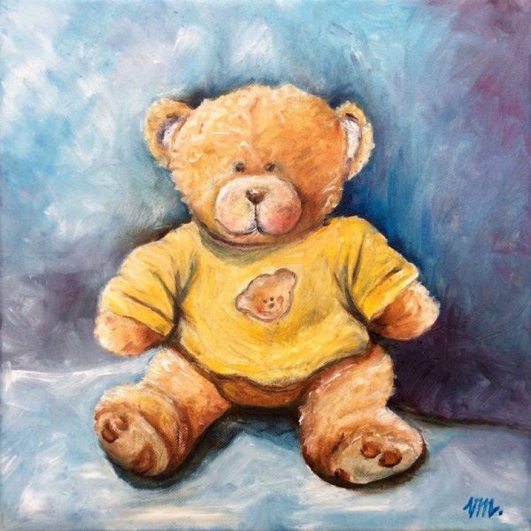 Мишка гуашью