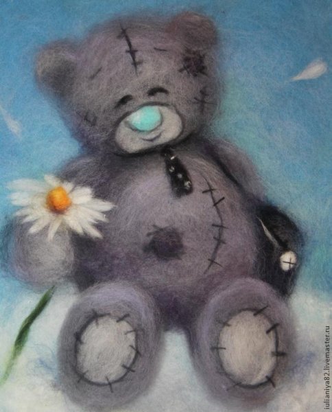 Картина шерстью мишка
