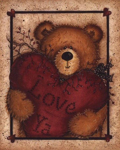 Мишка с сердечком арт